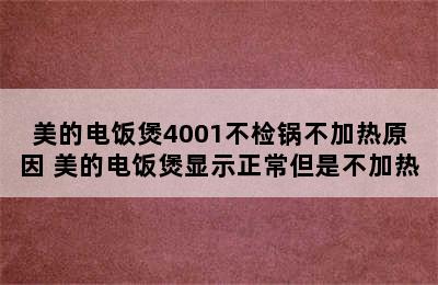 美的电饭煲4001不检锅不加热原因 美的电饭煲显示正常但是不加热